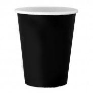 Паперові чорні кавові стакани 250 мл Black&White одноразові для капучино чаю