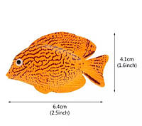 Силиконовая рыбка в аквариум 64 на 41 мм оранжевый