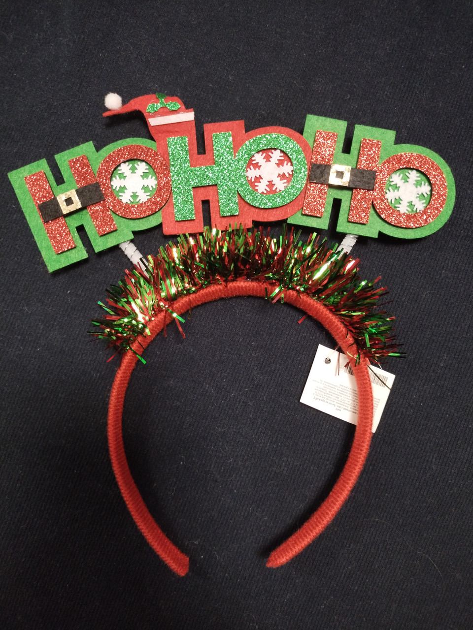 Новорічний обуч на голову Ho Ho Ho універсальний різнокольоровий, фото 1