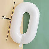 Кулька цифра 0 фольгована 32 дюйма білий, фото 2