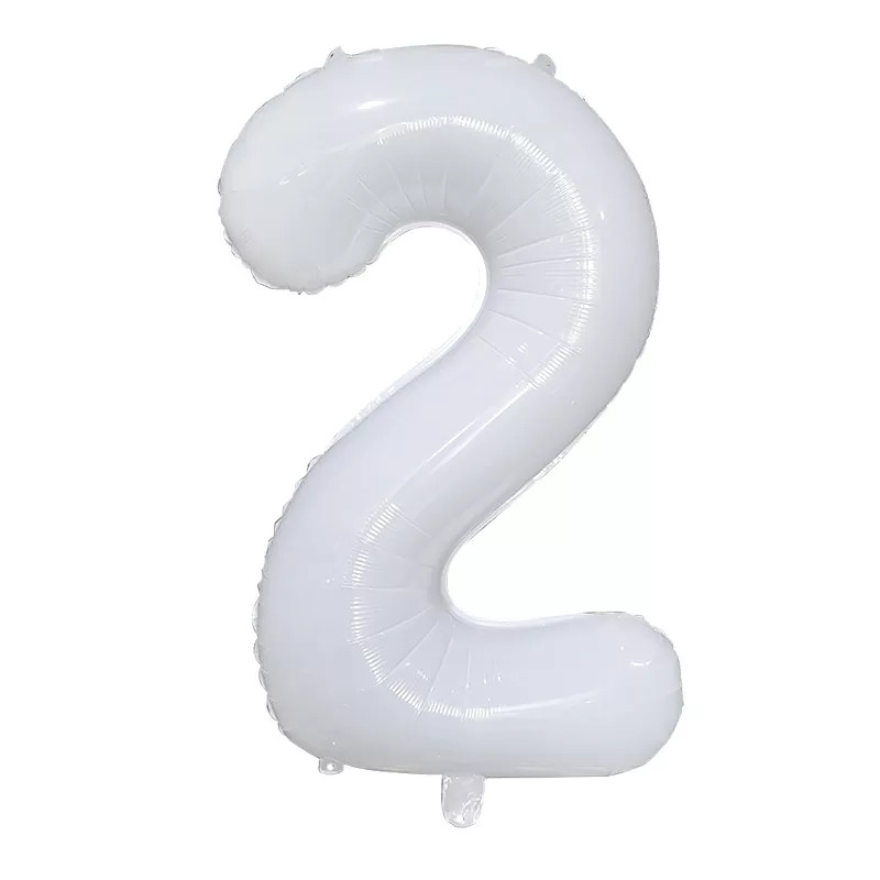Кулька цифра 2 фольгована 32 дюйма білий, фото 1