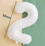 Кулька цифра 2 фольгована 32 дюйма білий, фото 2