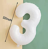 Кулька цифра 3 фольгована 32 дюйма білий, фото 2