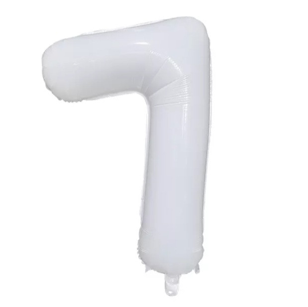 Кулька цифра 7 фольгована 32 дюйма білий, фото 1