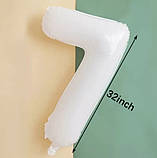 Кулька цифра 7 фольгована 32 дюйма білий, фото 2