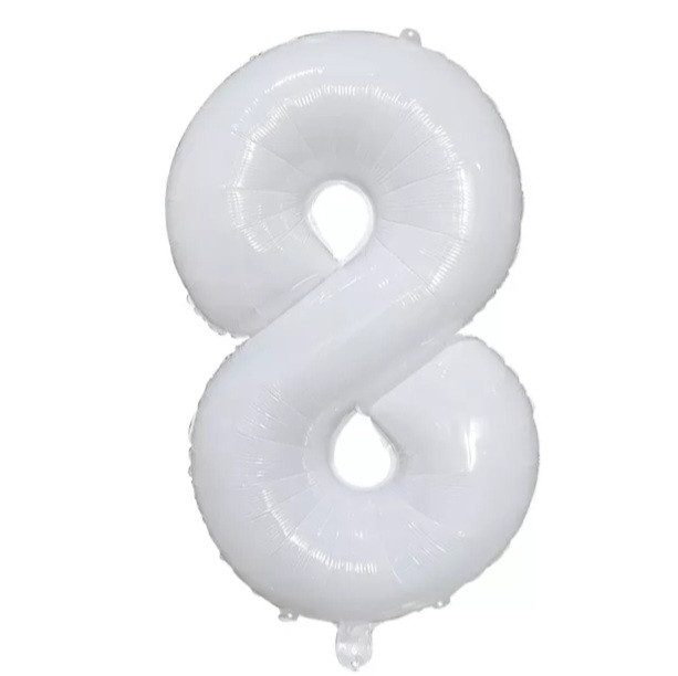 Кулька цифра 8 фольгована 32 дюйма білий, фото 1