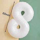 Кулька цифра 8 фольгована 32 дюйма білий, фото 2