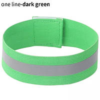 Светоотражающий браслет на одежду темно-зеленый - ширина 4см, длина 35см