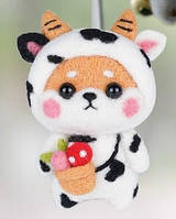 Набір для валяння щеня Сяо Корівка + інструменти + шнурок