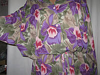 Блуза женская Etam б/у шифоновая в цветах размер 50-52