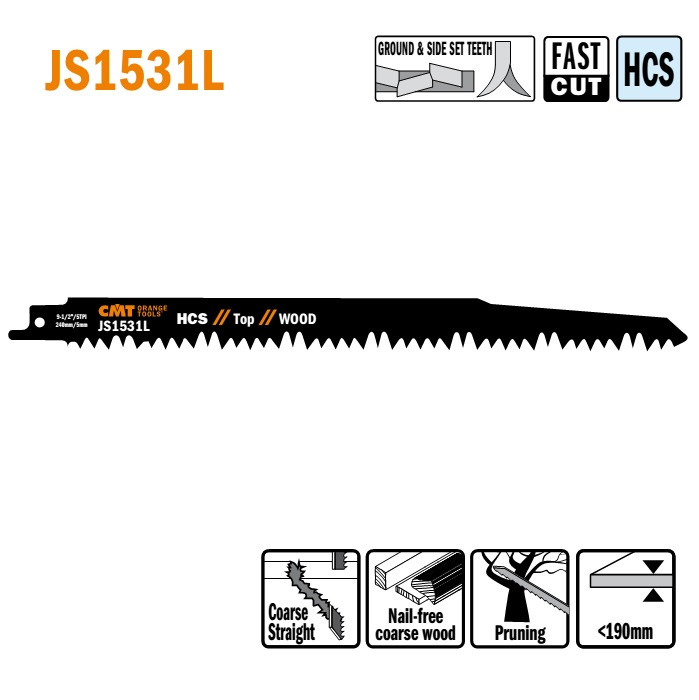 Пильні полотна для шабельних пил JS1531L (уп.-5 шт.), CMT
