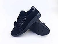 Женская обувь кроссовки черные из натуральной кожи для девушек распродажа