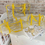 Набір прозорих сумок у пологовий будинок 3 шт для мами та новонародженого S M L