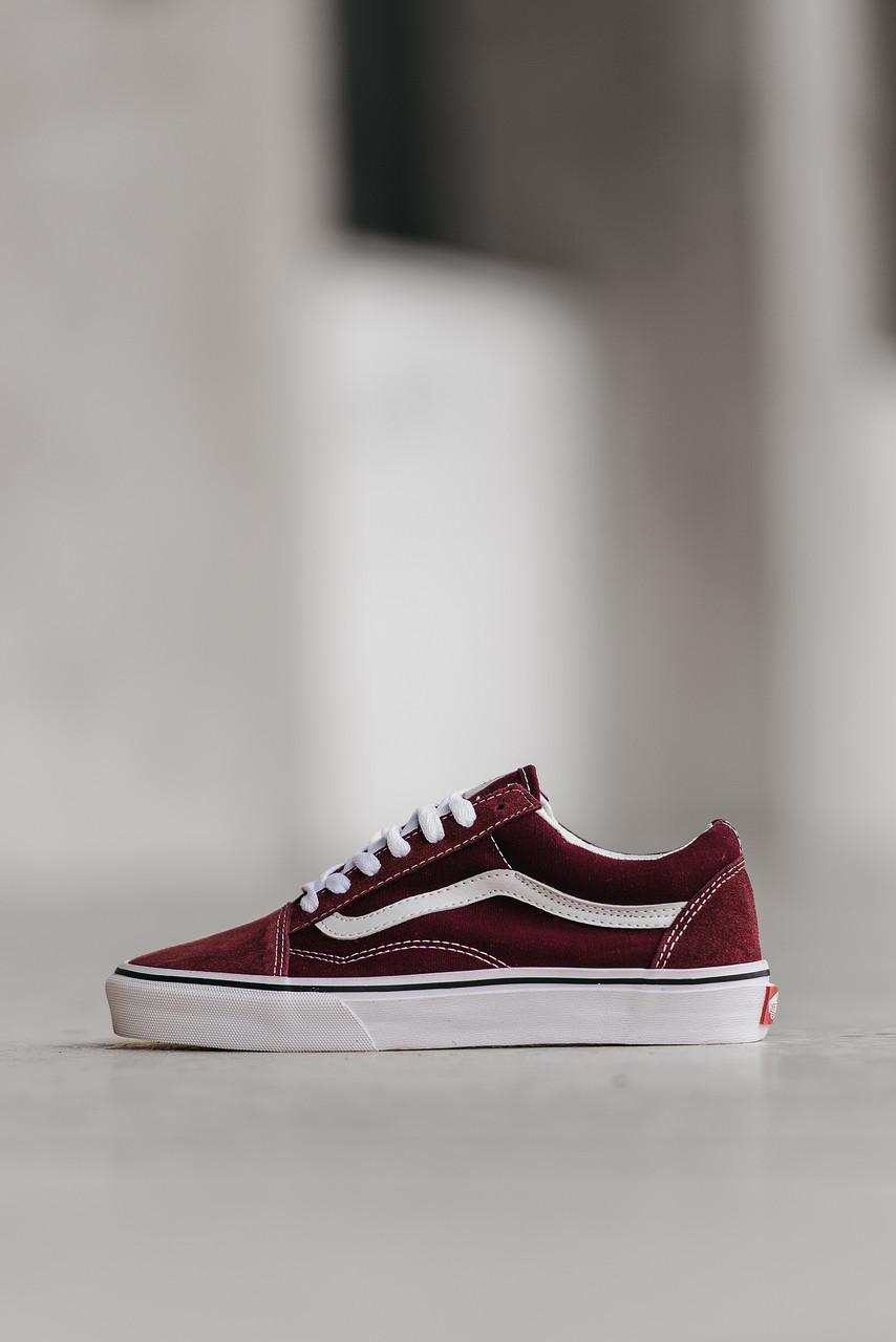 Жіночі кросівки бордового кольору Vans. Стильні жіночі кеди Ванс весна осінь.