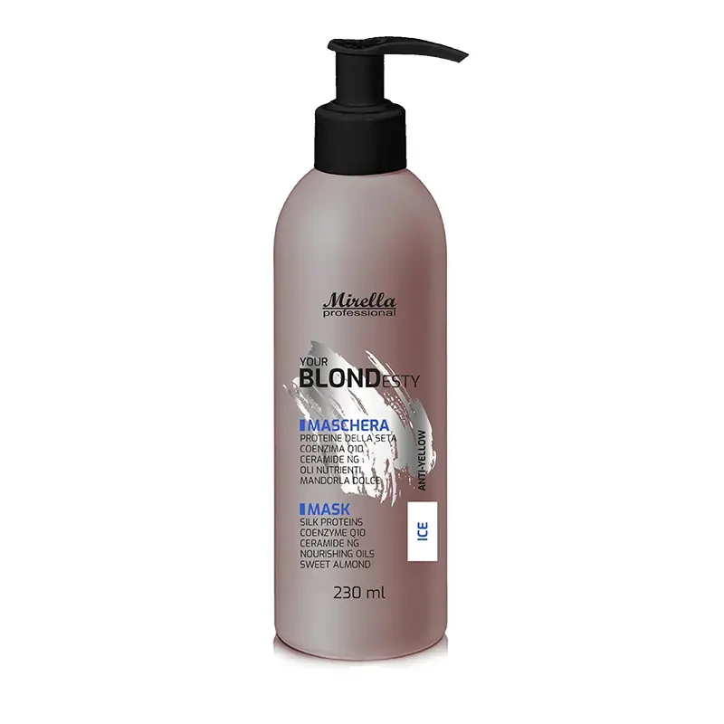 Маска для крижаних відтінків блонд ICE з коензимом Q10 та церамідом NG 230 мл Mirella Professional Your BLONDesty