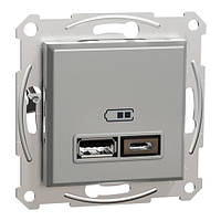 Розетка USB тип A+C 2,4 A Asfora Алюминий EPH2700361