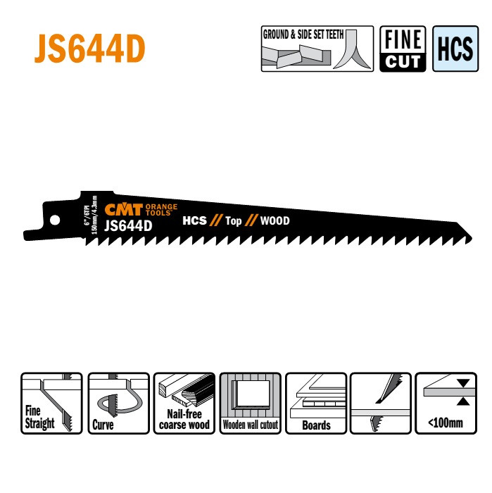 Пильні полотна для шабельних пил JS644D (уп.-5 шт.), CMT