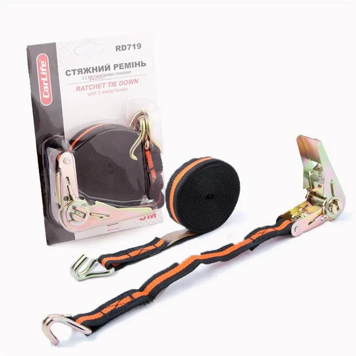 Ремінь стяжний 5м з трещіткою CarLife, фото 1
