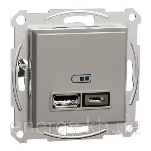 Розетка USB тип A+C 2,4 A Asfora Бронза EPH2700369