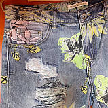Жіночі джинсові шорти квітковий принт, фото 7