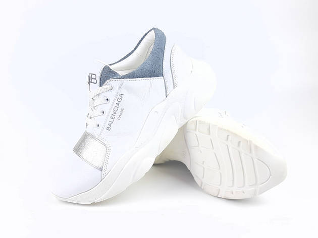 Жіноче взуття білі кросівки з натуральної  шкіри для дівчат  розмір  36 38 39 40, фото 2
