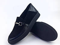 Женская обувь слипоны черные из натуральной кожи для девушек 37 размер распродажа