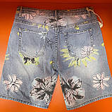 Жіночі джинсові шорти квітковий принт, фото 3