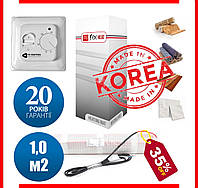 Тепла підлога електричний під плитку FiX Heat 1м2(2мп)150ват Корея Нагрівальний мат в тефлоновій ізоляції