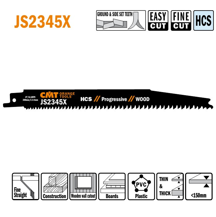 Пильні полотна для шабельних пил JS2345X (уп.-5 шт.), CMT