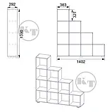 Стелаж КШ-20 ДСП (Компаніт) 1402х292х1414мм, фото 9
