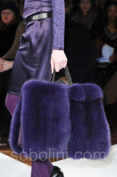 Яскрава сумка, комбінована шкіра та хутра, фото 1