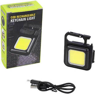 Ліхтарик-брелок акумуляторний LED COB з карабіном і магнітом 200 mAh