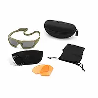 Балистические защитные очки Revision ShadowStrike Deluxe Vermillion,набор из 3х линз+чехол, олива, Tan 499