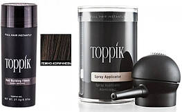 Загусник для волосся Toppik (Dark Brown) Темно-коричневий + Насадка-розпилювач Toppik