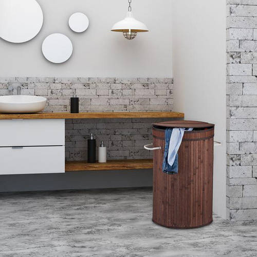 Купить Бамбуковая корзина для белья с откидной крышкой, цена 2078 ...