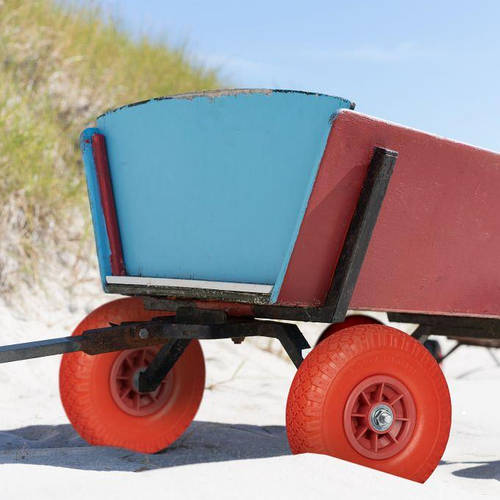 Комплект цельнорезиновых колес 3,00-4 дюйма для ручных тележек, 2 шт ...