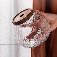 Банка для зберігання скло, банка з дерев'яною кришкою, 1300 мл (збереження чаю, зберігання сипких), фото 2