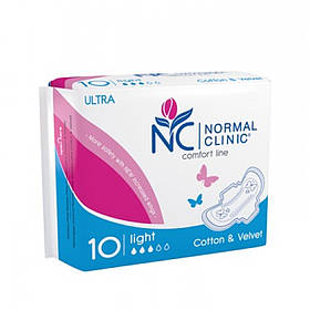 Прокладки для критичних днів  Normal Clinic Ultra Cotton & Velvet Light   3к, 10шт,, 240 мм (3800213302864)