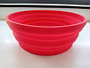 Миска силіконова складна туристична глибока тарілка для походу та кемпінгу 680 мл 155 х 55 мм Red, фото 2