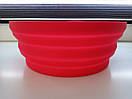 Миска силіконова складна туристична глибока тарілка для походу та кемпінгу 680 мл 155 х 55 мм Red, фото 3