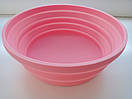 Миска силіконова складна туристична глибока тарілка для походу та кемпінгу 680 мл 155 х 55 мм Pink, фото 4