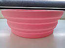 Миска силіконова складна туристична глибока тарілка для походу та кемпінгу 680 мл 155 х 55 мм Pink, фото 5