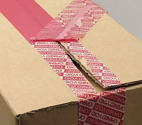 Пломбувальна стрічка OPEN VOID червона, захисна стрічка, гарантійний скотч, індикаторний скотч, пломбувальний скотч рулон 50м*50мм