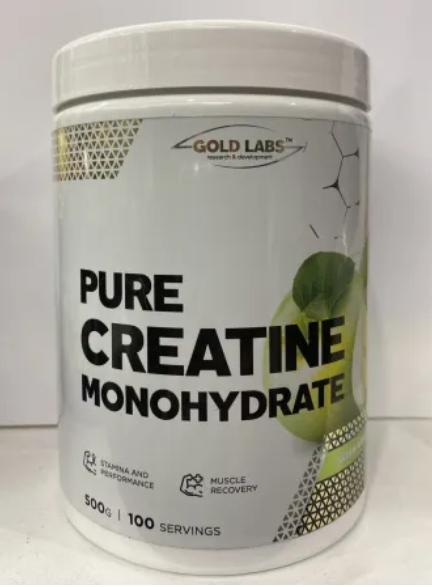 Креатин GOLD LABS Pure Creatime Monohydrate 500 грам Смак :Зелене яблуко