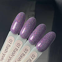 Гель-лак GeliX Flash Yuki 07, світловідбиваючий з пластівцями ЮКИ