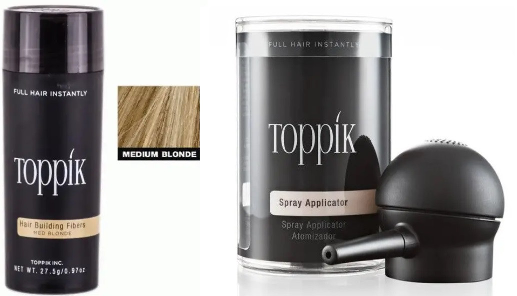 Загусник для волосся Toppik (Medium Blonde) Середня блондинка — русявий + Насадка-розпилювач Toppik