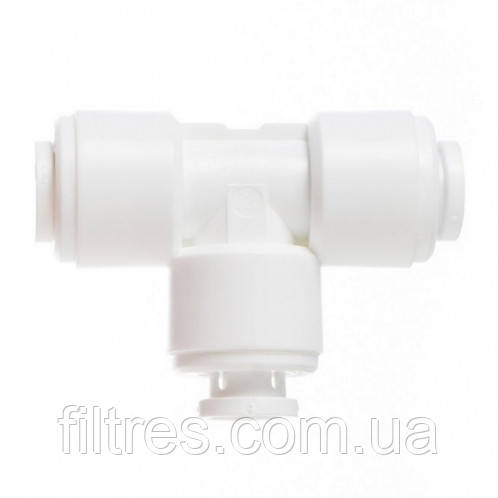 Трійник 1/4" шланг х 1/4" шланг х 1/4" шланг, білий колір (KP-UT0404)
