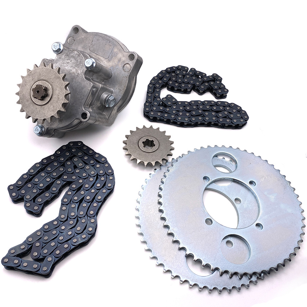 Комплект для переробки з редуктором 5:1 T8F (передня зірка 20Т + задня зірка 54Т 2 шт + ланцюг 2 шт.), фото 1