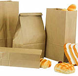 Паперовий крафтовий пакет розмір 10х4х19 коричневий 100 штук, фото 5