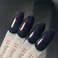 Гель-лак GeliX Flash Yuki 11, світловідбиваючий з пластівцями ЮКИ чорний